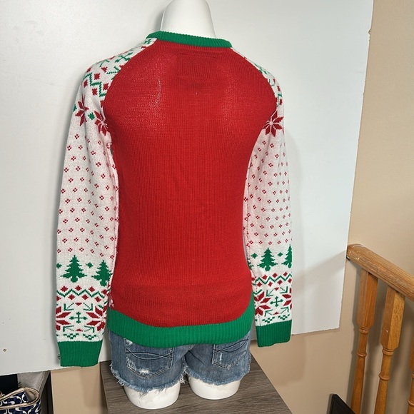 HAPPY HOLIDAYS URBAN HERITAGE CHRISTMAS SWEATER WITH LIGHTS RUDOLPH SIZE XS - Picture 4 of 7